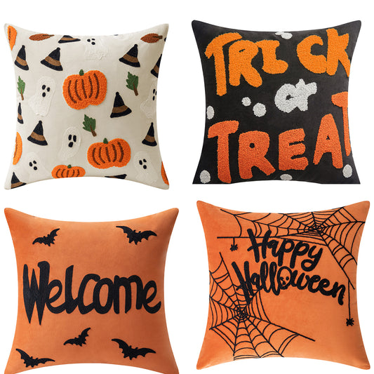 18 x 18 Halloween Cushion Covers, Set of 4.